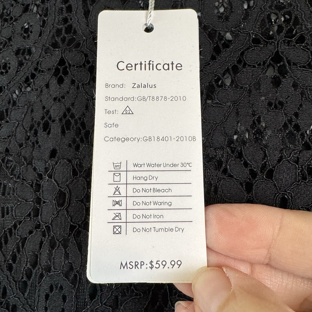 Elegant High Neck Short Sleeve Lace BLACK Dress Sz 12 Holiday Whimsigoth NWT - Picture 8 of 12